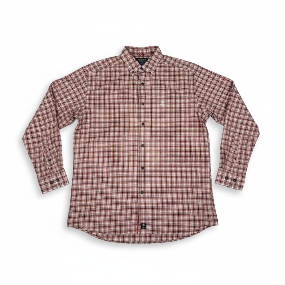 Ariat Pro Series Shirt Mens Large Red Plaid L/S Button Down Western Rodeo Work